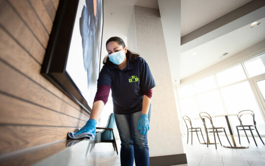 lady cleaning